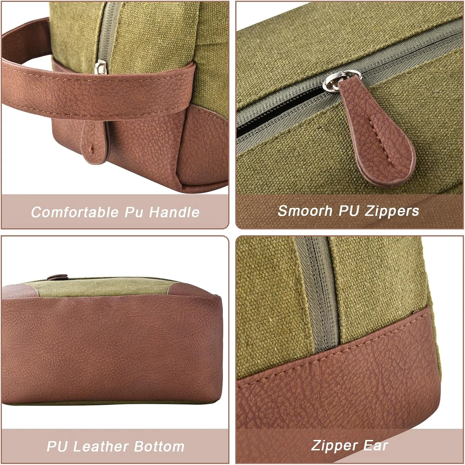 Litvyak Duffle Bag for Travel, Canvas Travel Duffel Bags Overnight Weekend Gym Carry On Luggage Bag for Men & Women (Army Green Toiletry Bag, 50L)