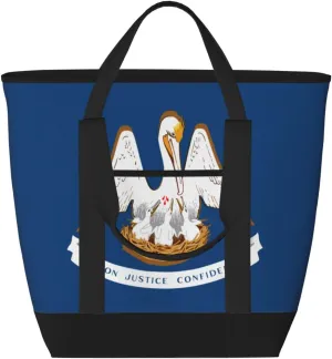 Louisiana State Flag Women's tote bags and reusable women's beach bags are suitable for travel insulation and cooling bags.