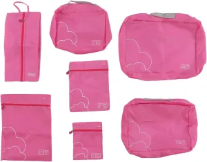 Luggage Packing Bags Waterproof Polyester Travel Packing Cubes for Business Trip (Rose Red)