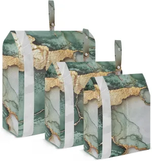 Luggage Space Saver, Organizadores De Maletas Para, Marble Sage Green White, With Zipper, 3 Set Travel Packing Cubes For Suitcases, Garment Bag Closet Storage
