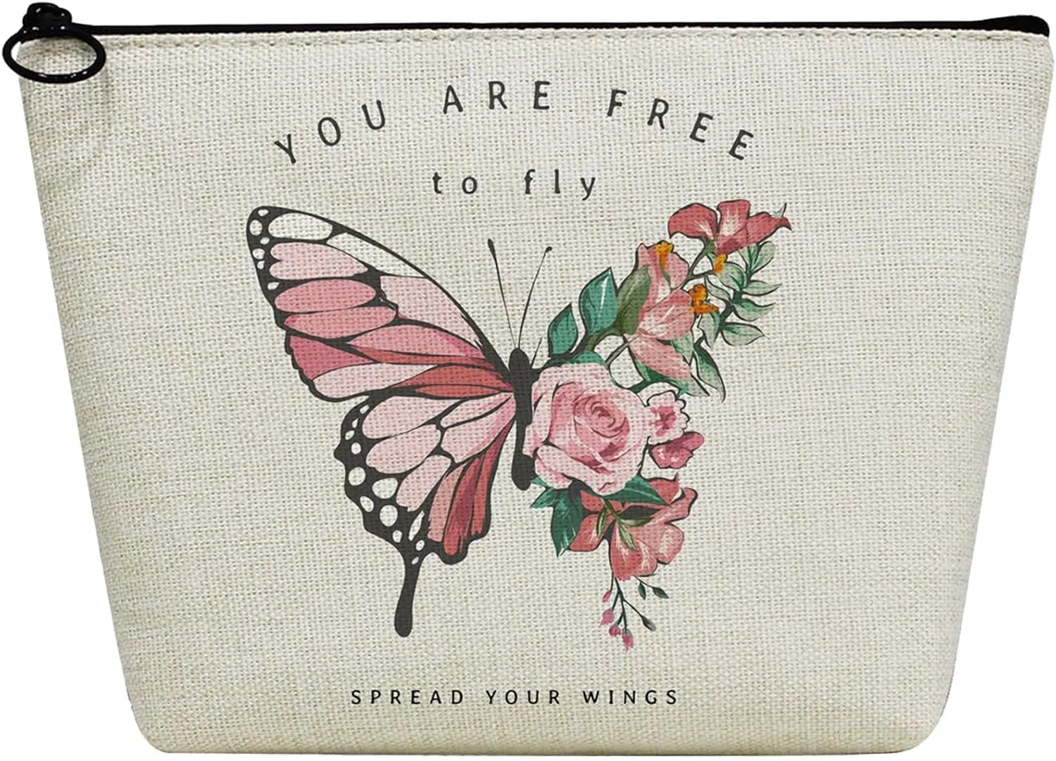 LYDZTION Butterfly Printed Makeup Bag Cosmetic Bag for Women,Large Capacity Portable with Zipper Makeup Bag Storage Bag,Travel Bag Accessory Organizer Bag for Women