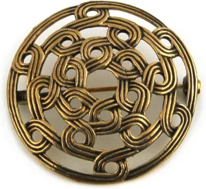LynnAround Bronze Viking Shield Brooches,Clothes Fasteners - Cloak, Shawl, Scarf Pin, Celtic Norse Vintage Jewelry