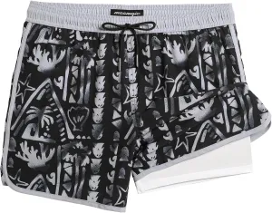 maamgic Mens Short 80s 90s Vintage 5.5" Swim Trunks Swimsuits Board Shorts Compression Liner Quick Dry 2 in 1 Beach Swimwear