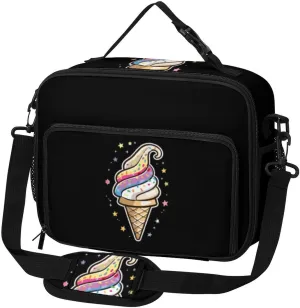 Magic Ice Cream Cone Large Insulated Lunch Bag Reusable Lunch Cooler Bags Tote for Work Picnic Outdoor