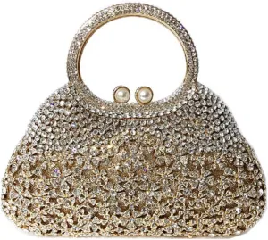Makeup Bags, Clutches Evening Handbags, Party Shoulder Bags, Clutch Purses for Women Wedding (Color : Gold)