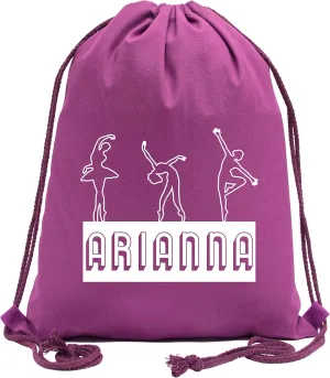 Mato & Hash Cute Dance, Ballet Drawstring cinch pack, Bulk Dance Team backpacks