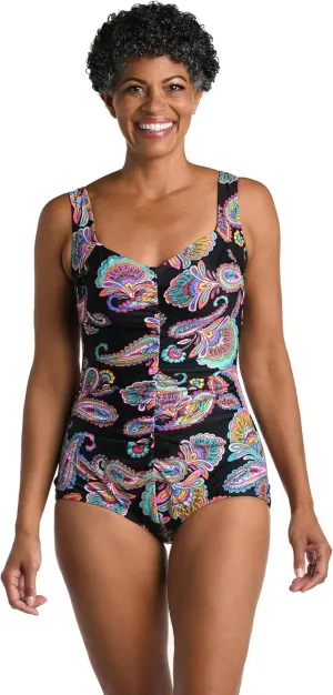 Maxine Of Hollywood Women's One Piece Bathing Suit Shirred Girl Leg Swimsuit