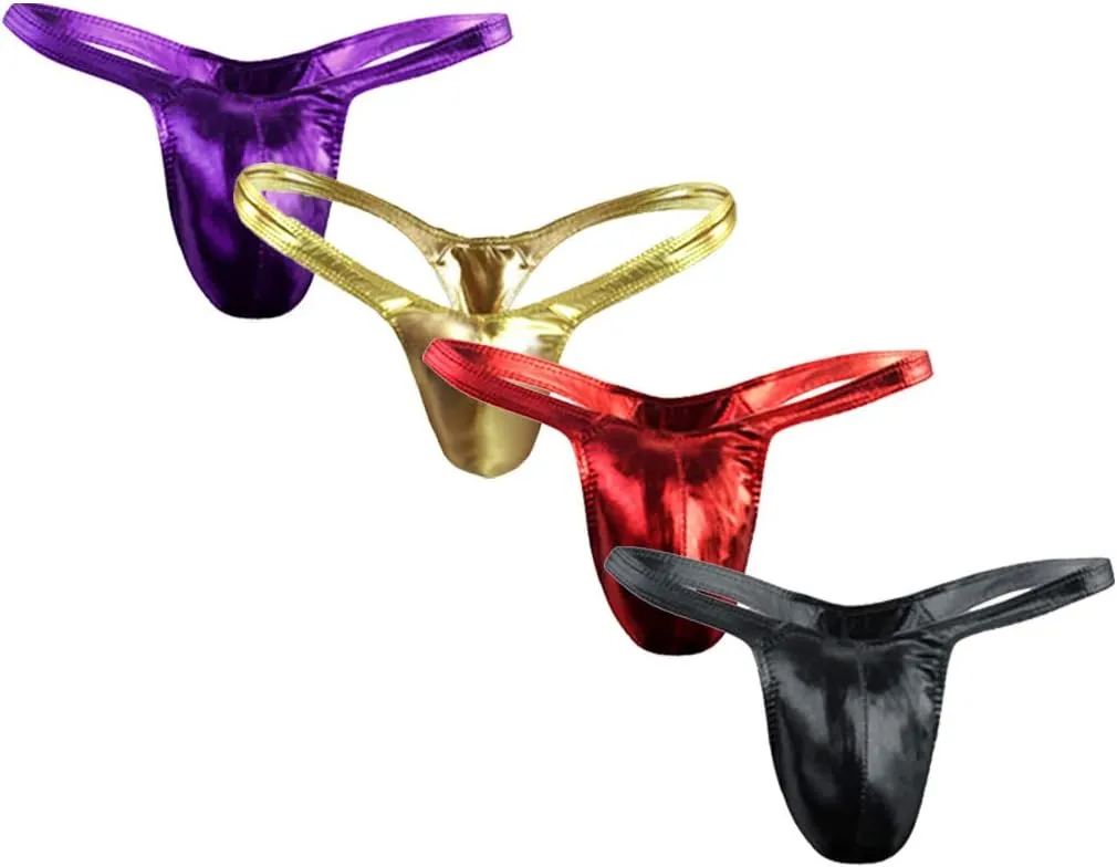 Men G-String T-Back Thongs Underwear Sexy Briefs Leather Men's Men's Underwear Underwear Pouch Panties