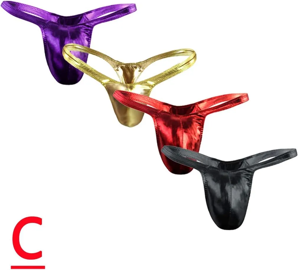 Men G-String T-Back Thongs Underwear Sexy Briefs Leather Men's Men's Underwear Underwear Pouch Panties