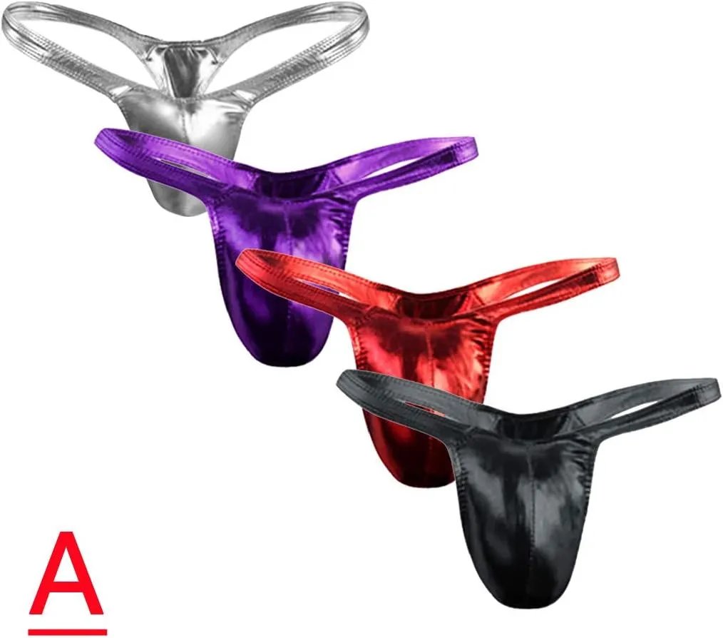Men G-String T-Back Thongs Underwear Sexy Briefs Leather Men's Men's Underwear Underwear Pouch Panties