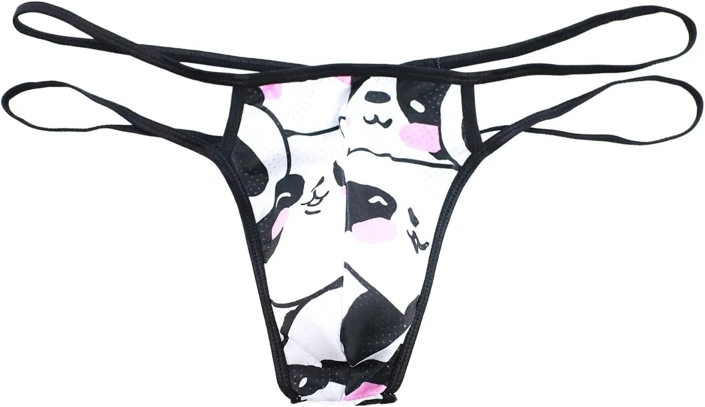Men Thong Underwear Sexy Sissy Jockstraps G Strings U Convex Bag Open Front Sleepwear Erotic Breathable Casual Briefs