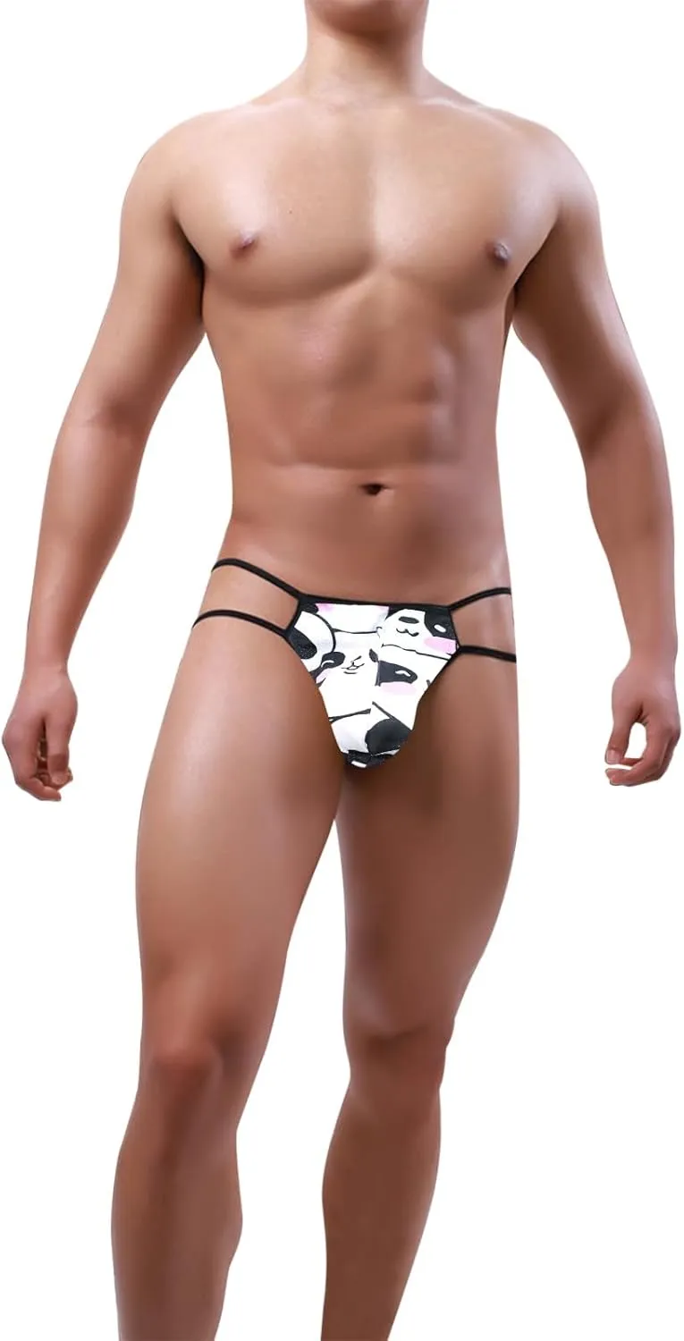 Men Thong Underwear Sexy Sissy Jockstraps G Strings U Convex Bag Open Front Sleepwear Erotic Breathable Casual Briefs
