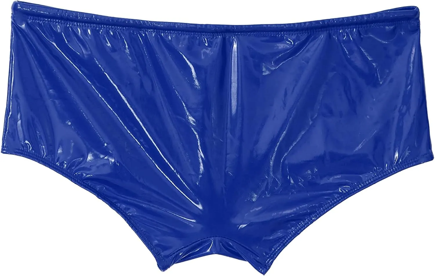 Men Wetlook PVC Leather Bikini Briefs Thongs Sexy Low Rise Drawstring Boxer Shorts Underpants