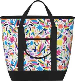 Mexican Otomi Animals Women's tote bags and reusable women's beach bags are suitable for travel insulation and cooling bags.