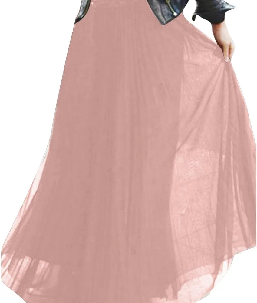 Midi Skirts for Women High Waist Pleated A-Line Swing Skirt Midi Skirts Ruffle Layered Pleated Cheer Skirts for