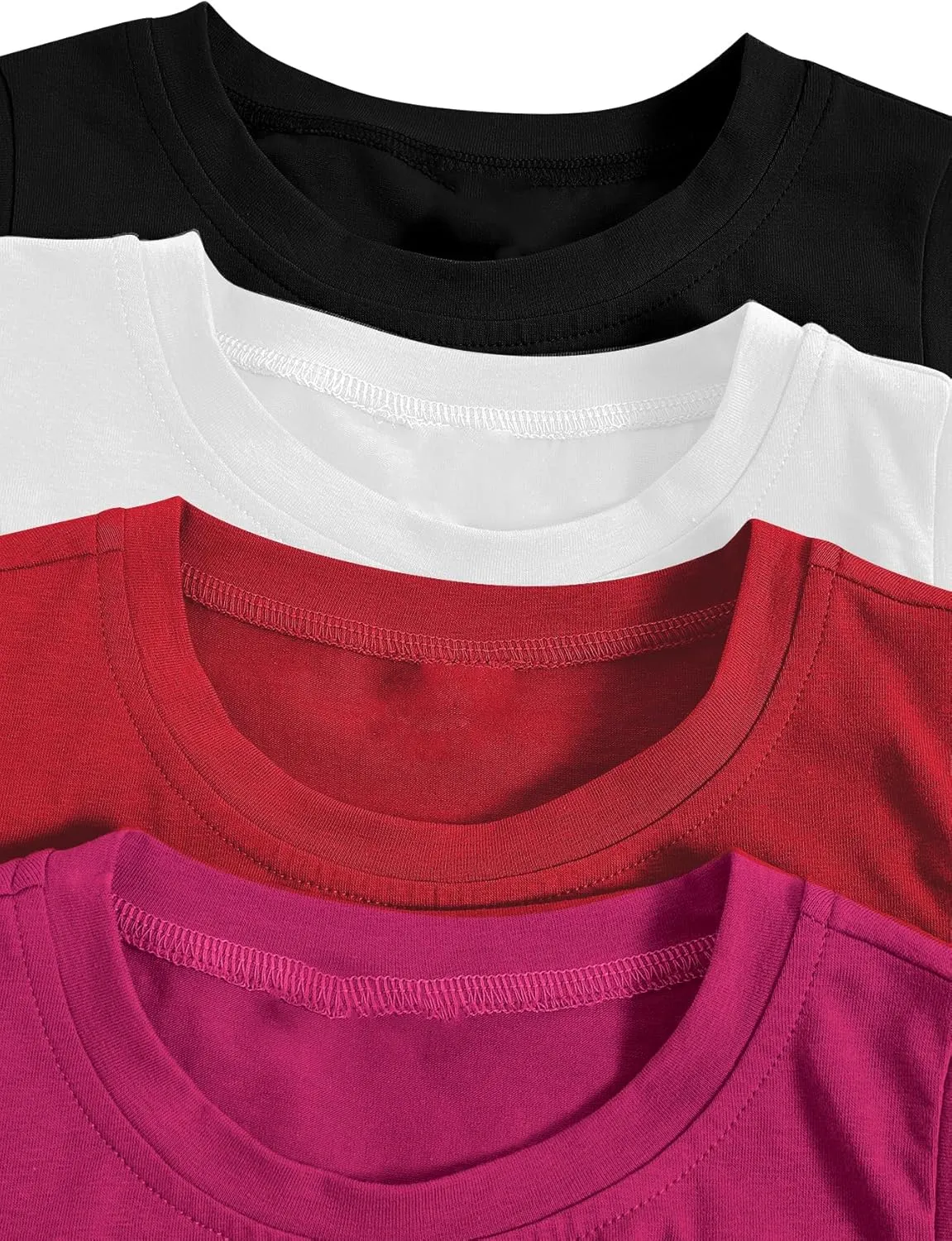 Milumia Girl's 4 Pack Dance Tops Ruched Knot Side Solid Round Neck Crop Tank Tops