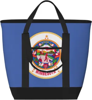 Minnesota State Flag Women's tote bags and reusable women's beach bags are suitable for travel insulation and cooling bags.