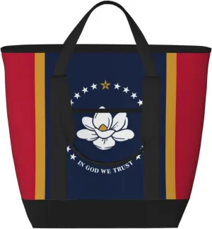 Mississippi State Flag Women's tote bags and reusable women's beach bags are suitable for travel insulation and cooling bags.