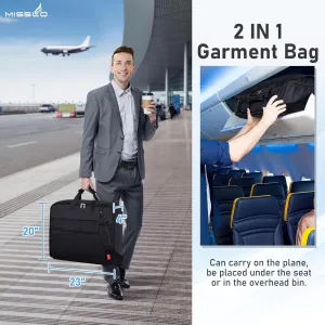 MISSLO 43" Garment Bag Bundle with Carry On Garment Bag