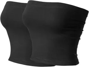 MixMatchy Women's Basic Tube Tops Built in Shelf Bra Strapless Crop Tops Bandeau Sexy Summer Outfits