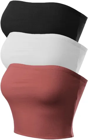 MixMatchy Women's Strapless Tube Tops Basic Bandeau Crop Sleeveless Backless Casual Sexy Going Out Tops Summer 2025