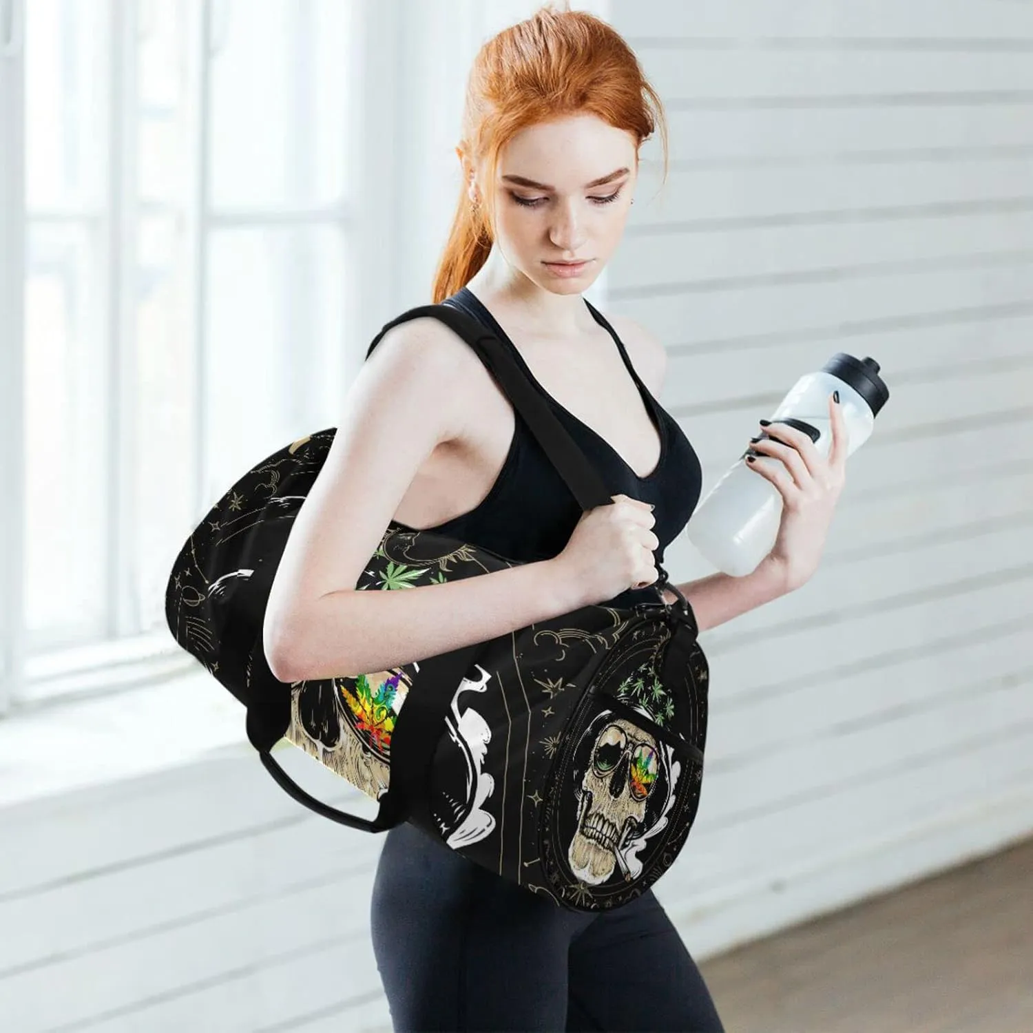 MNSRUU Duffel Bags Gothic Skull Cool Sports Gym Bag Travel Luggage Overnight Bags for Men Women Duffel Bags for Traveling