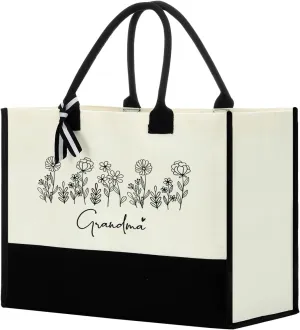 Mothers Day Gifts Grandma Mimi Gigi Mamaw Memaw Abuela Gifts Tote Bag for Women Female Holiday Vacation Beach Bag
