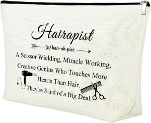 Mxrymvu Appreciation Gift for Hairdresser Hair Stylist Gift Makeup Bag Barber Hairdresser Bag for Women Cosmetic Pouch Hairstylist Present Friendship Present for Her Christmas Travel Makeup Pouch