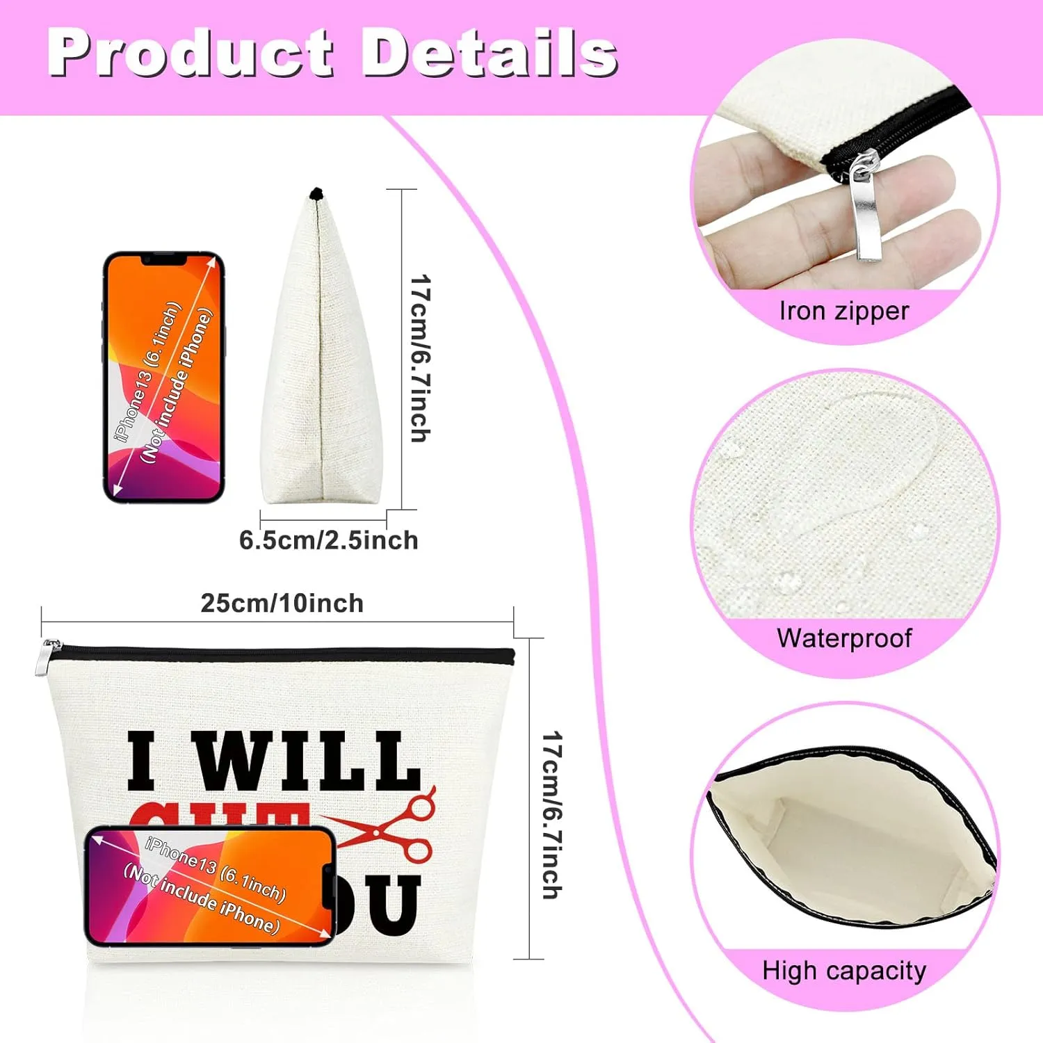 Mxrymvu Hair Stylist Gifts Hairdresser Makeup Bag Salon Barber Gift for Women Hairstylist Cosmetic Bag Cosmetology Appreciation Christmas Birthday Graduation Present Travel Pouch