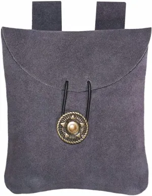 Mythrojan Medieval Renaissance Suede Jewelry Belt Pouch LARP Costume Waist Bag  Dark Blue