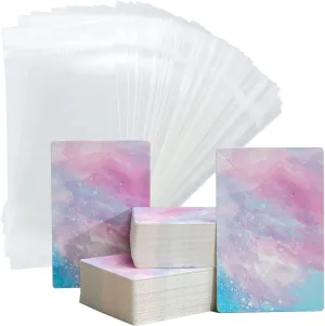 Necklace Display Cards With Bags Earring Display Cards Sets Earring Packing Holder Cards With bags Jewelry Packing For Earring Necklace Jewelry Packing 100Pack Paper 100Pack Bags 3.5 x 2.4 inch