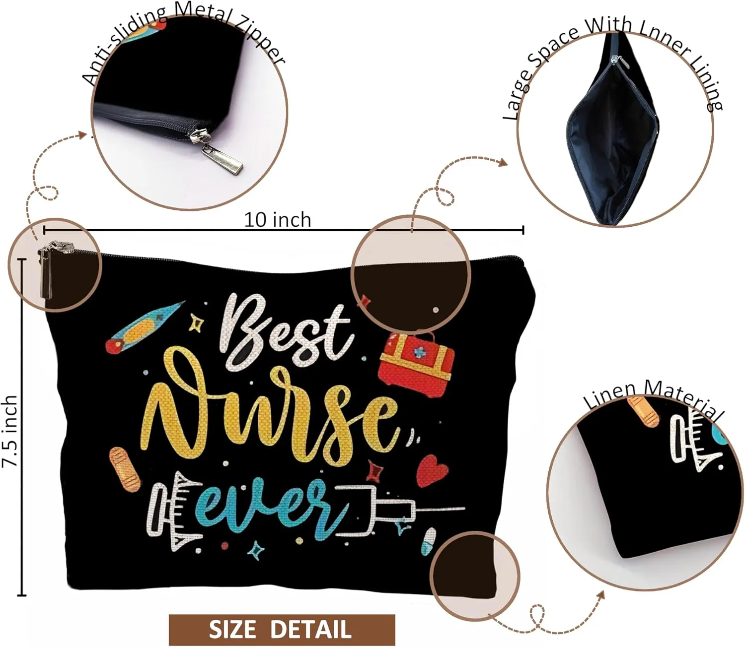 Nurse Bags - Cosmetic Bags With Zipper for Nursing Students