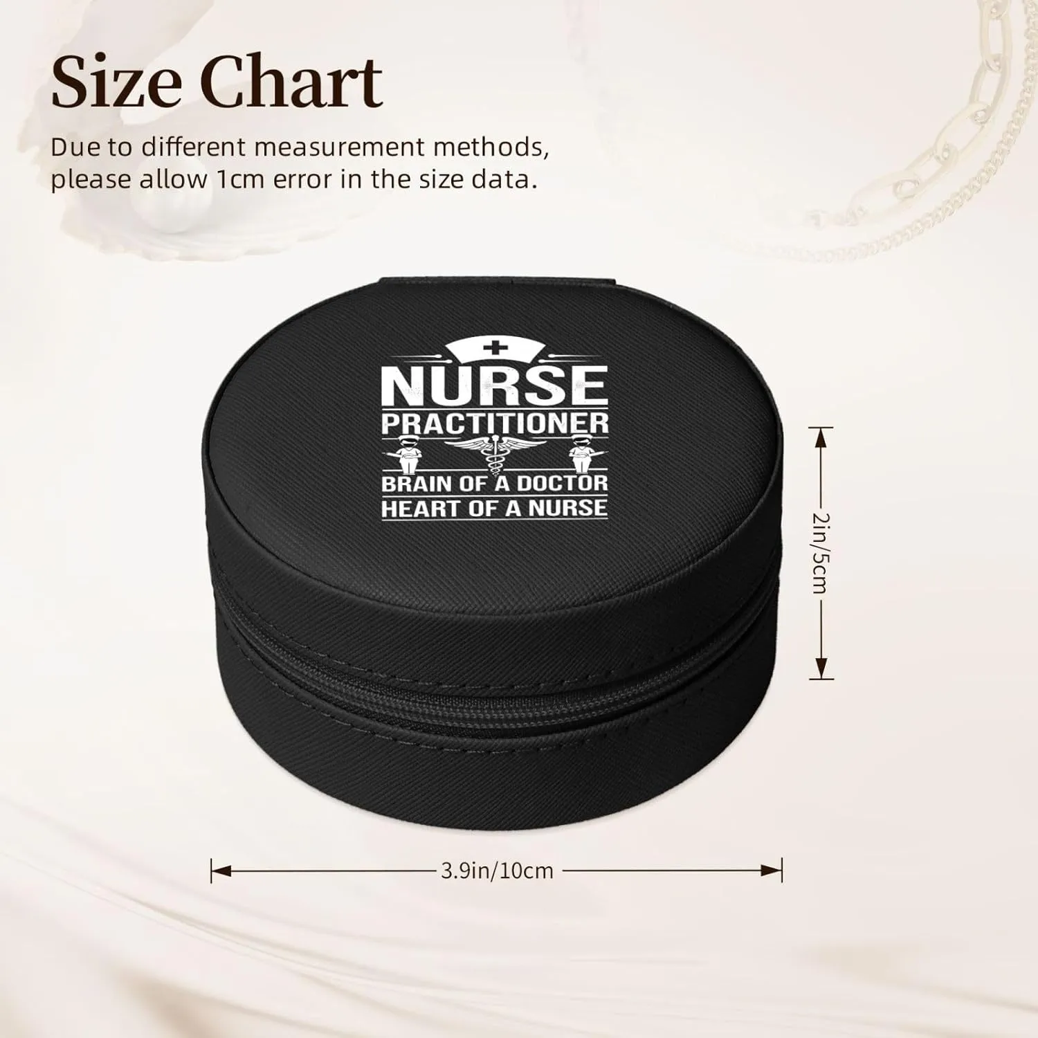 Nurse Practitioner Brain Of A Doctor Heart Of A Nurse Small Jewelry Gift Travel Casual Box Bridesmaid Proposal Case Gifts Black