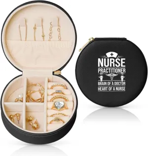 Nurse Practitioner Brain Of A Doctor Heart Of A Nurse Small Jewelry Gift Travel Casual Box Bridesmaid Proposal Case Gifts Black