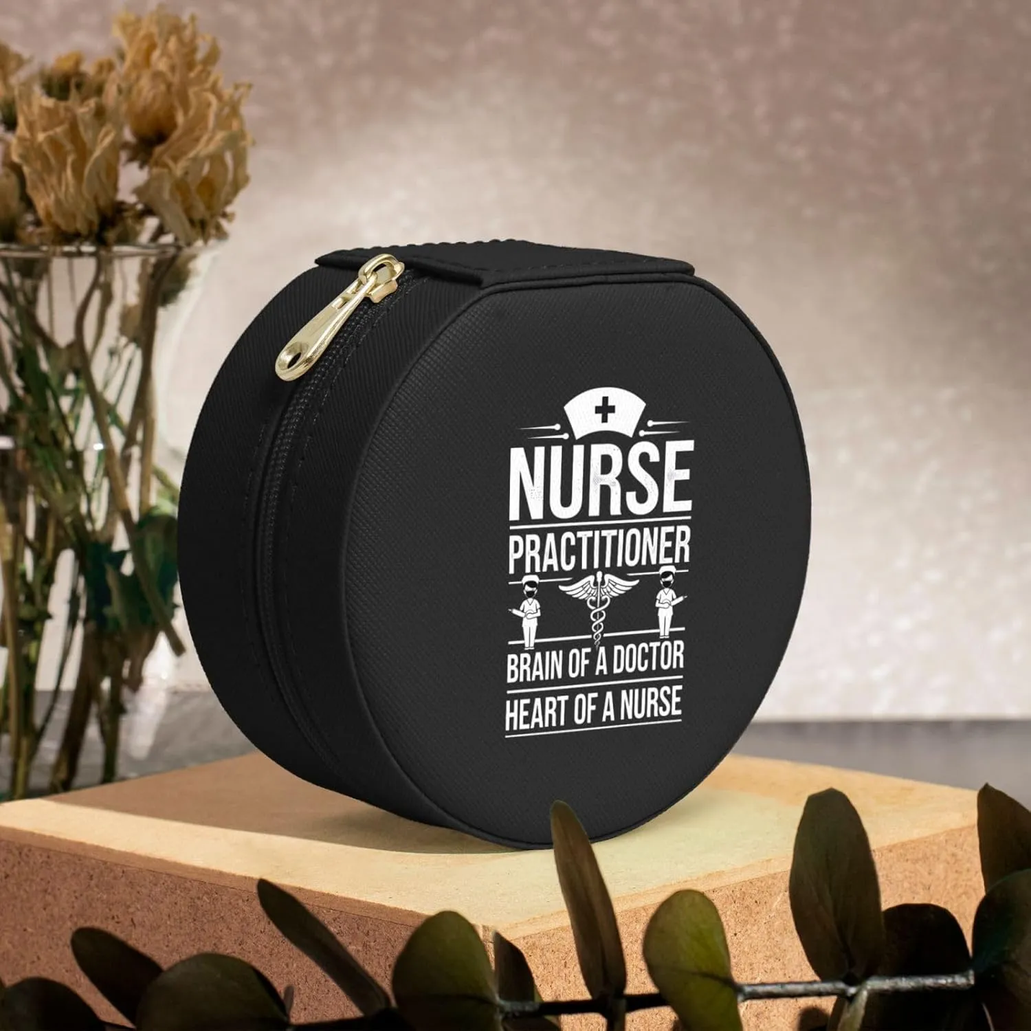 Nurse Practitioner Brain Of A Doctor Heart Of A Nurse Small Jewelry Gift Travel Casual Box Bridesmaid Proposal Case Gifts Black