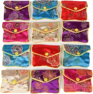 OceeK Travel Jewelry Case and Organizer,Jewelry Silk Purse Pouch Gift Case,for Women Teen Girl Gifts,Color,12 Pack