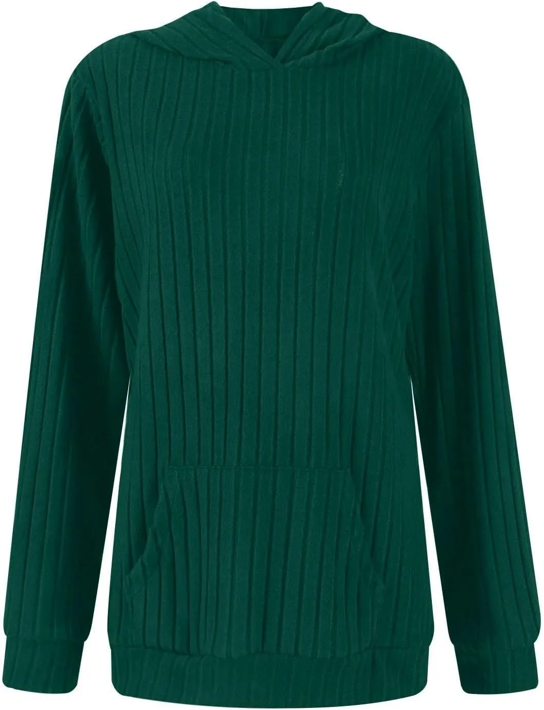 Oversized Hoodies for Women Comfy Long Sleeve Shirts Kangaroo Pocket Pullover Sweatshirts Ribbed Knit Tunic Sweaters
