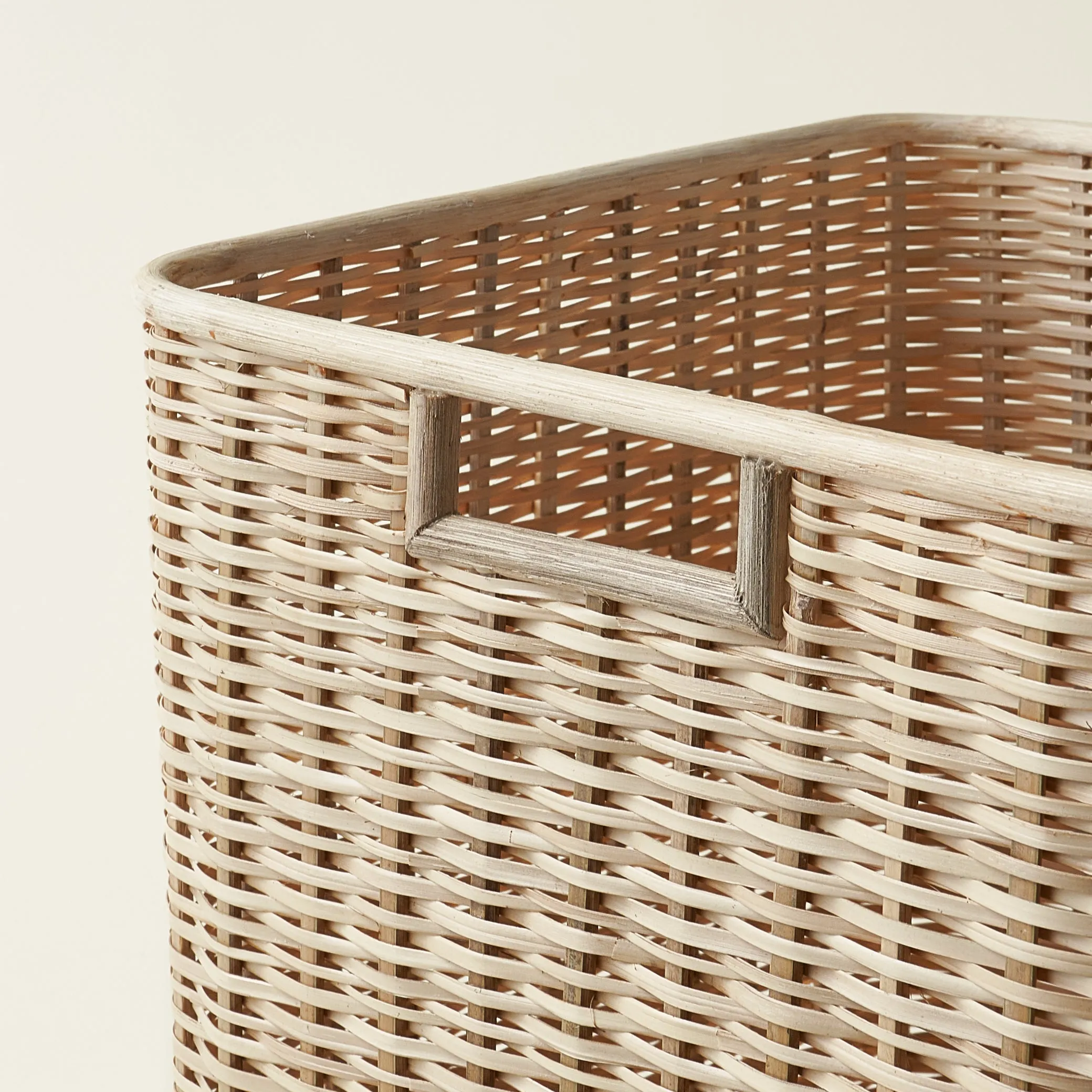 Palm and Rattan Square Basket