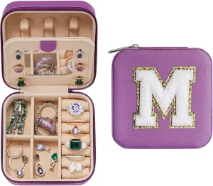 Parima 2025 Graduation Gifts - Trendy Initial Travel Jewelry Case, Graduation Gifts for Women Birthday Gifts Travel Gifts | Cute Purple Stuff - Graduation Travel Essentials - Letter M, Purple