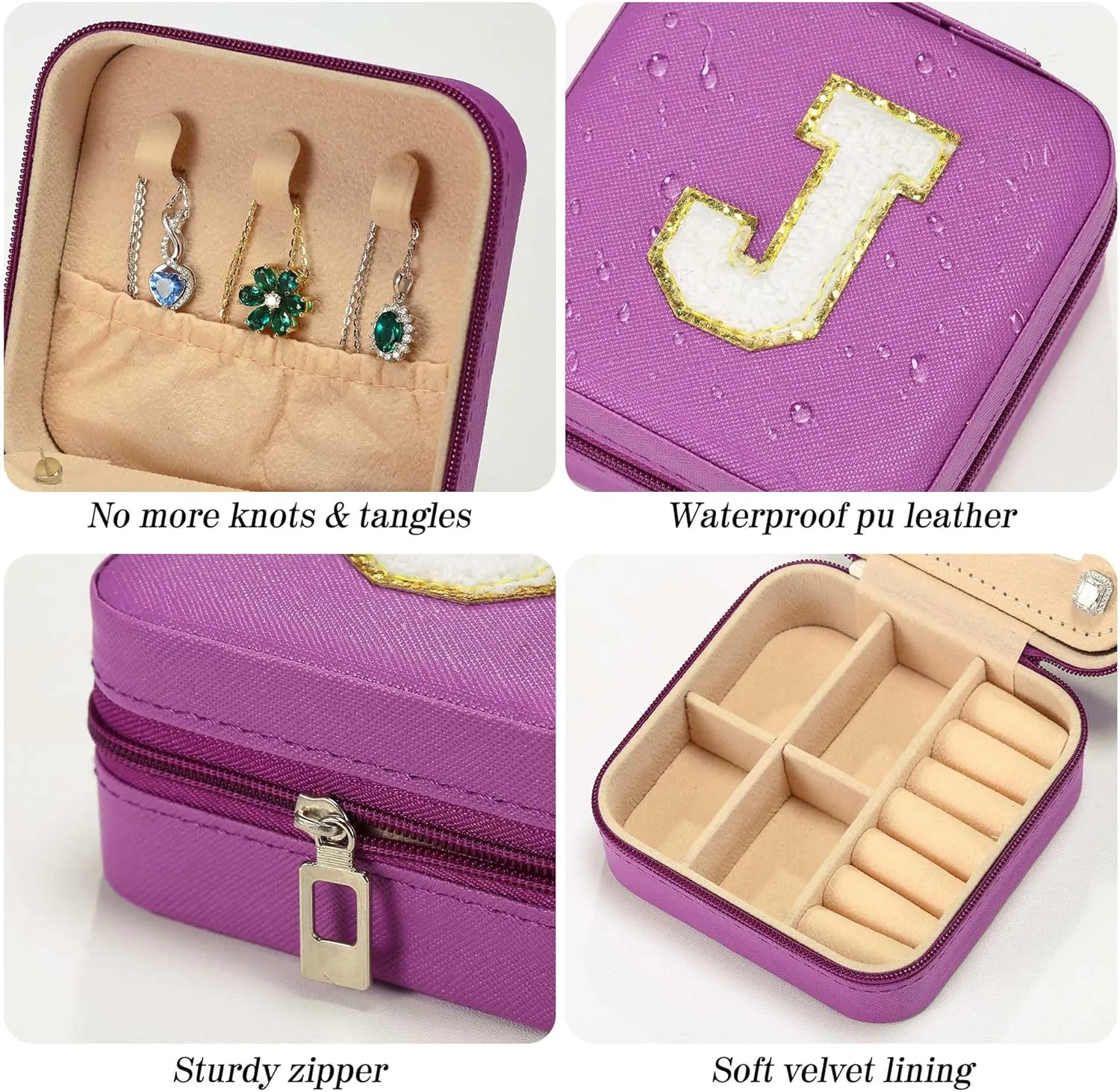Parima 2025 Graduation Gifts - Trendy Initial Travel Jewelry Case, Graduation Gifts for Women Birthday Gifts Travel Gifts | Cute Purple Stuff - Graduation Travel Essentials - Letter M, Purple