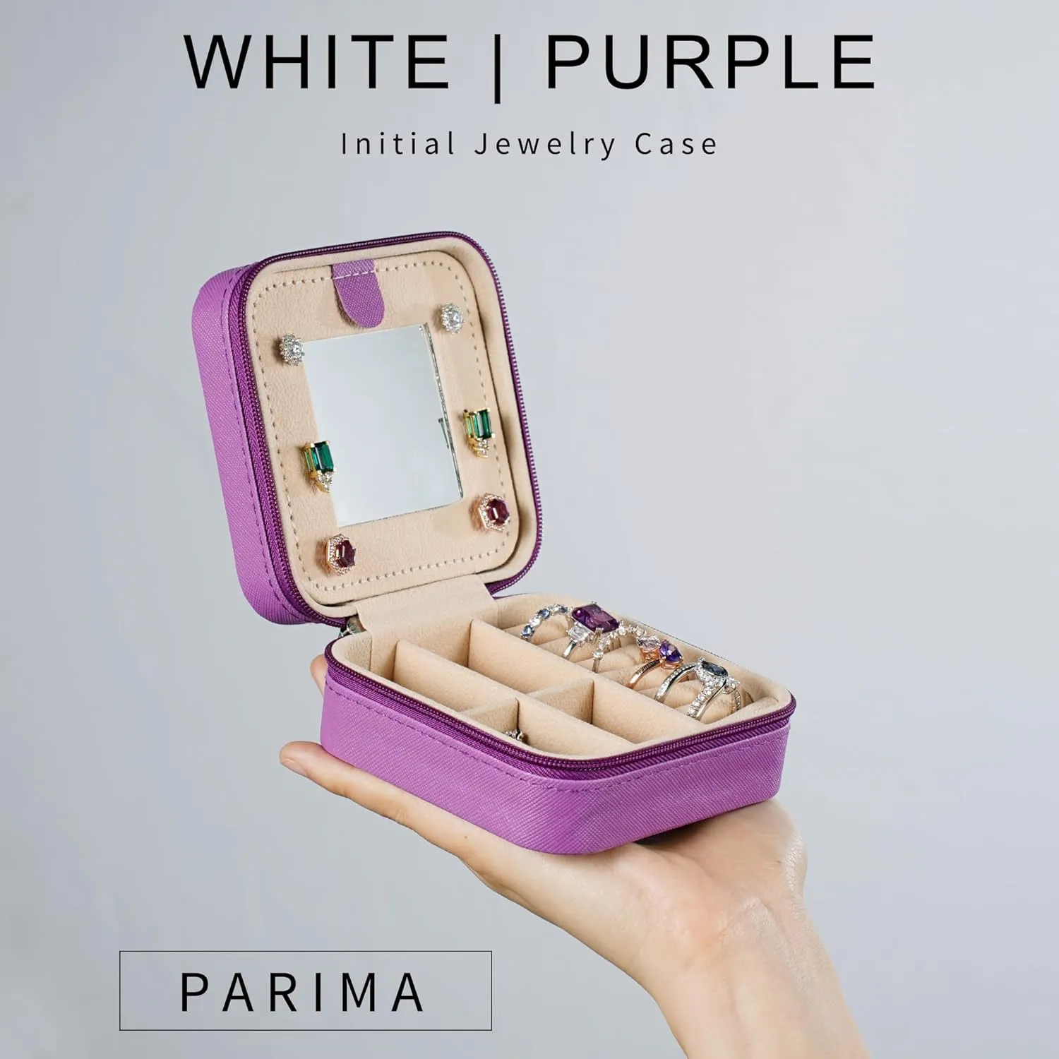 Parima 2025 Graduation Gifts - Trendy Initial Travel Jewelry Case, Graduation Gifts for Women Birthday Gifts Travel Gifts | Cute Purple Stuff - Graduation Travel Essentials - Letter M, Purple