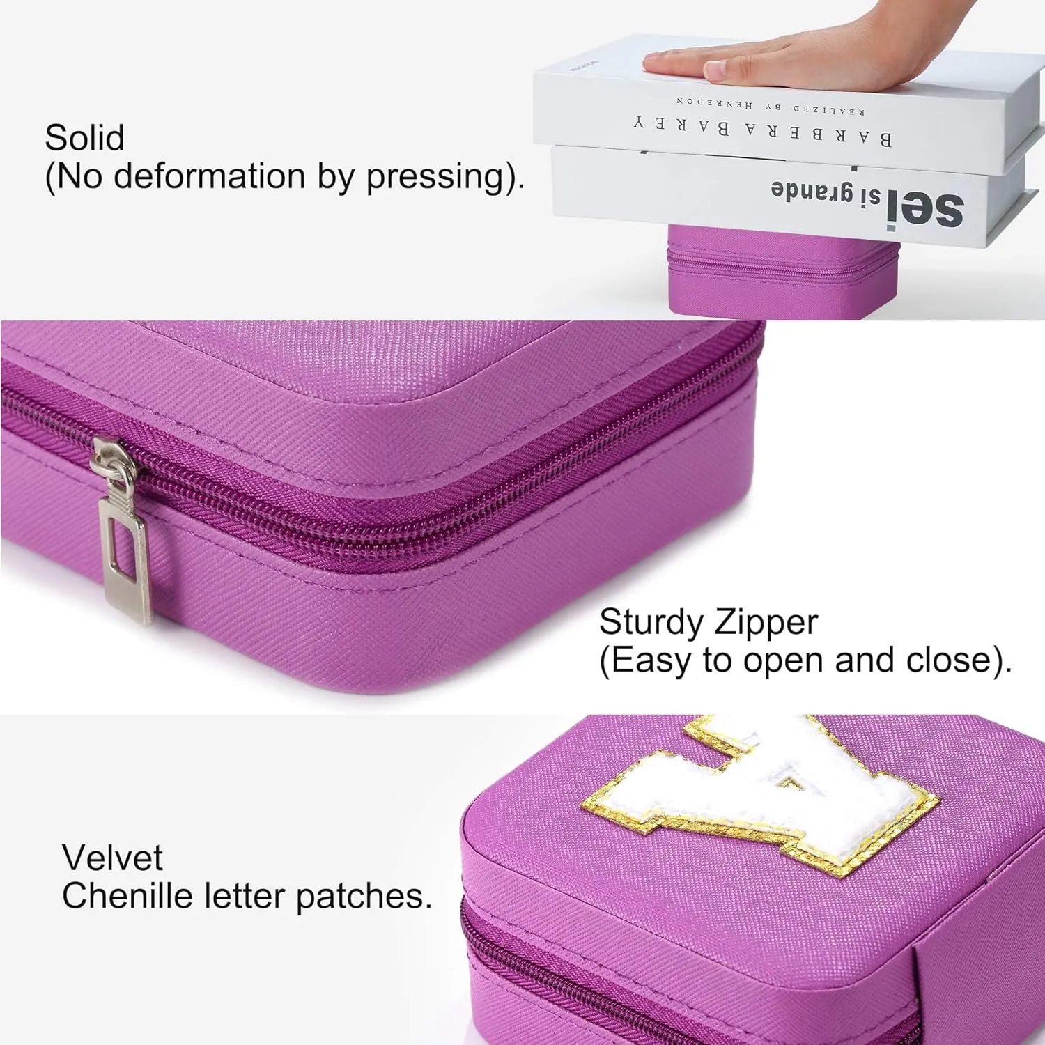 Parima 2025 Graduation Gifts - Trendy Initial Travel Jewelry Case, Graduation Gifts for Women Birthday Gifts Travel Gifts | Cute Purple Stuff - Graduation Travel Essentials - Letter M, Purple
