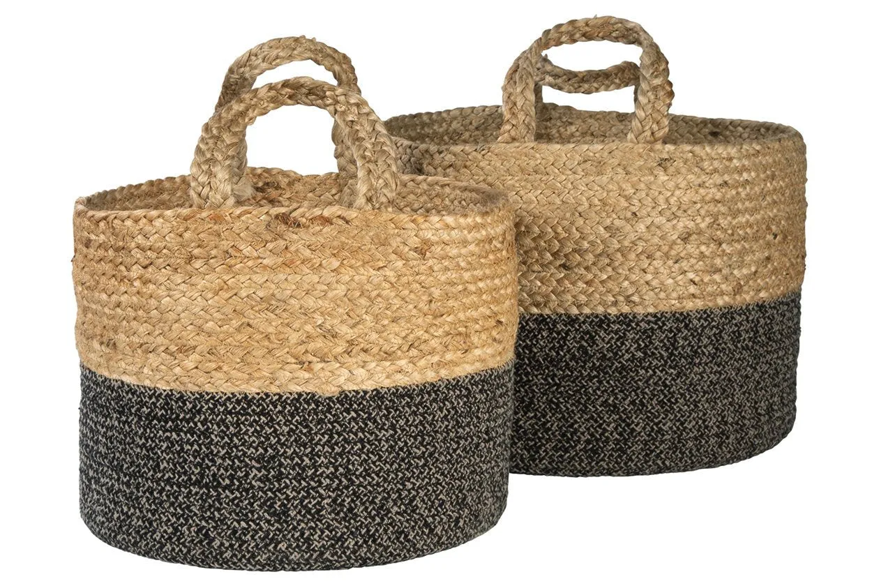 Parrish Natural/Black Basket (Set of 2)