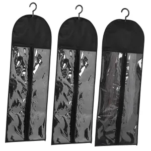PartyKindom 3 Pack Non-woven Hair Extension Storage Bag Hanger for Suit Covers Travel Friendly