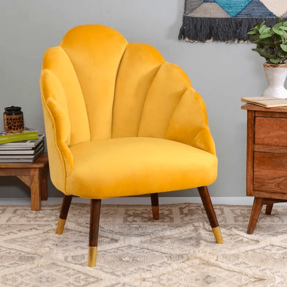 Peacock Suede Accent Chair