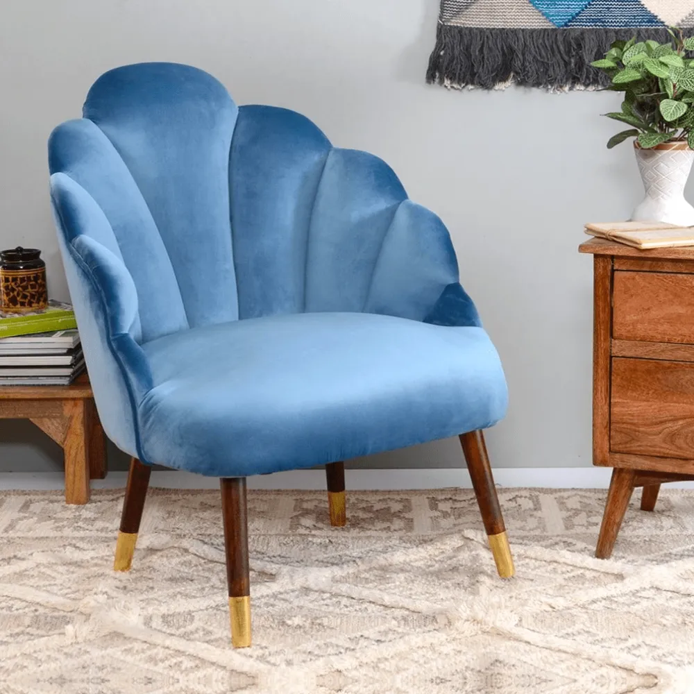 Peacock Suede Accent Chair