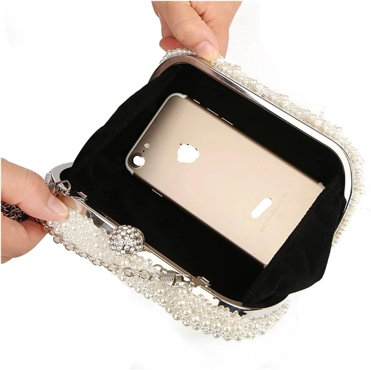Pearl Clutch Pearl Clutch Bags Women Purse Ladies white Hand Bags Evening Bags for Party Wedding black Shoulder Bag