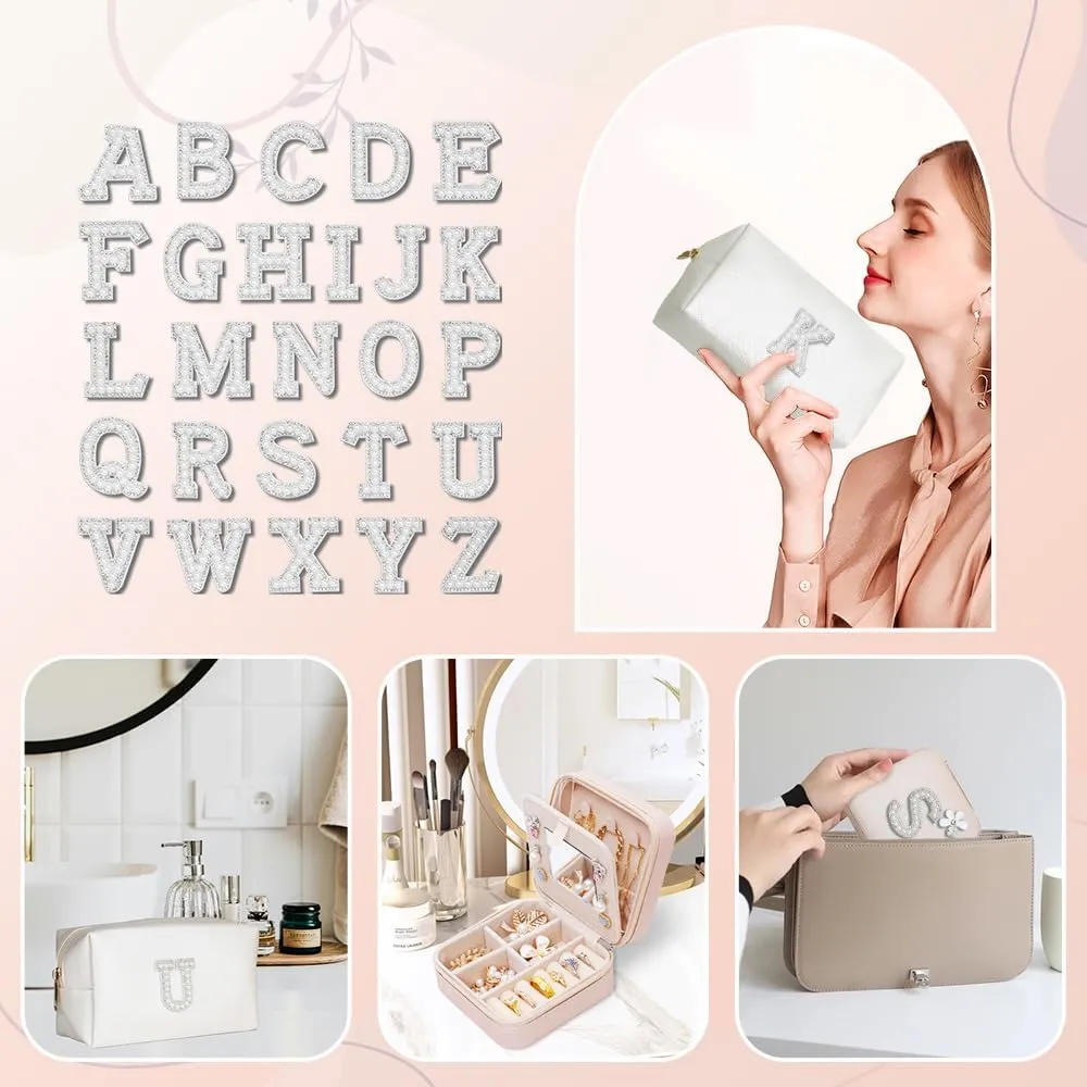 Personalized Initial Jewelry Box Travel Jewelry Case With Mirror, Makeup Bag Cosmetic Bag Ring Necklace Earring Holder Organizer, for Teen Girls Friend Woman Birthday Gift(I)
