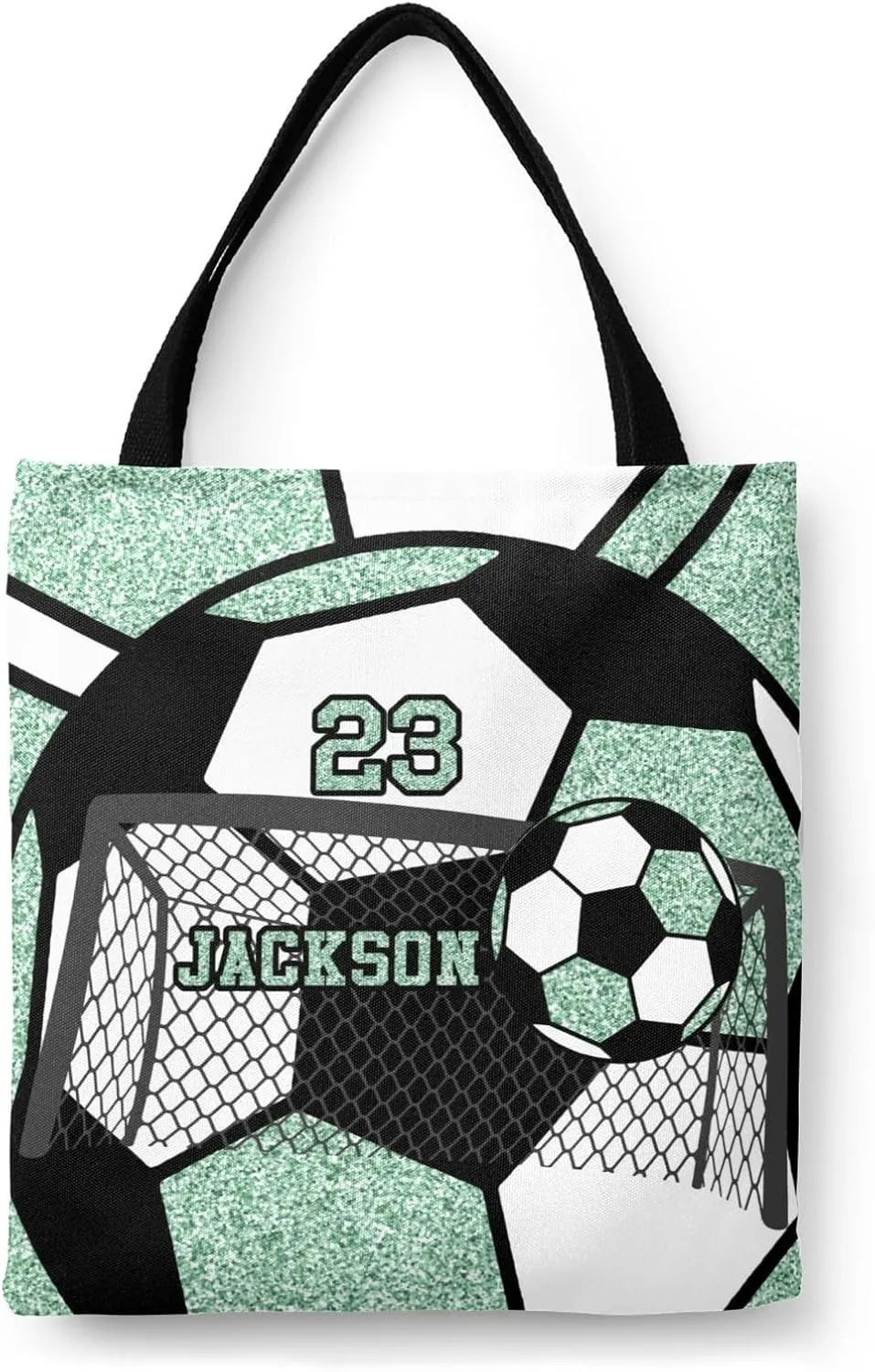 Personalized Name Gym Sport Soccer Ball Red Handbag Gift Bags Christmas Treat Bags for Holiday Party Gift Bags