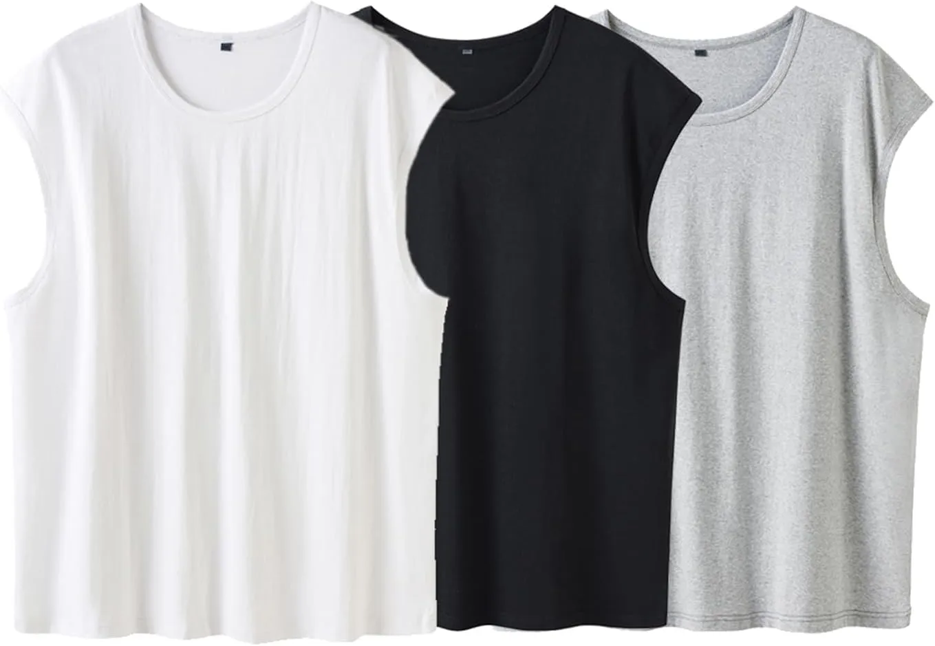 Plus Size Men Tank Tops Summer Quick Dry 100% Cotton Comfort Unisex Tops Oversize Xl-9Xl